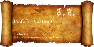 Boér Norbert névjegykártya