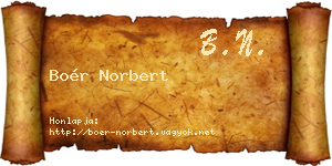 Boér Norbert névjegykártya