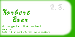 norbert boer business card