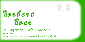 norbert boer business card